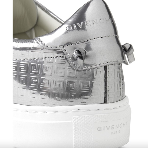 NIB $595 Givenchy Urban Street Monogram Metallic Leather Sneakers 40 - Picture 6 of 16